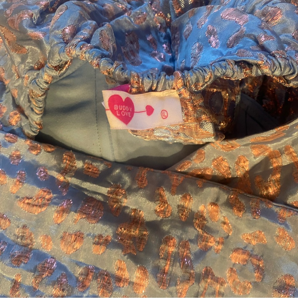Elegant Blue Puff Sleeve Top - Picture 3 of 3
